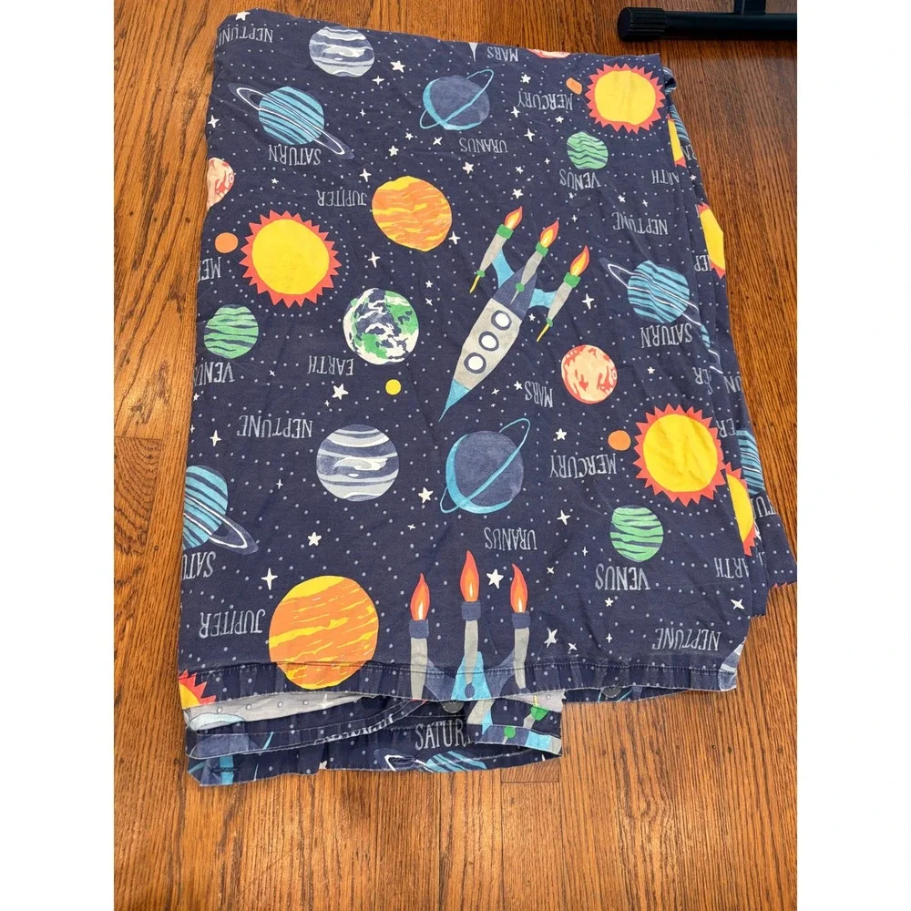 Pottery Barn Kids Solar System Glow-in-the-Dark Organic Cotton Duvet Cover F/Q